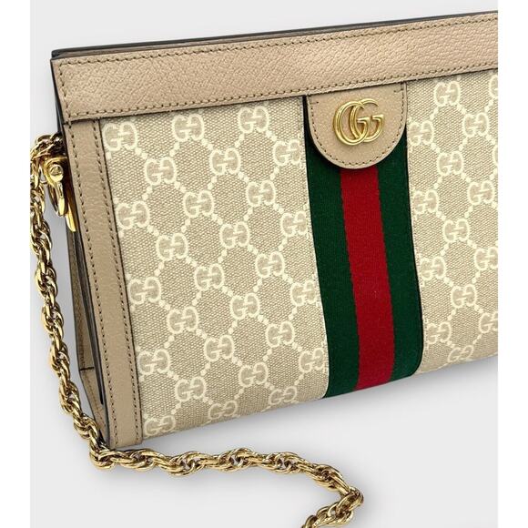 GG Supreme Beige and white Ophidia Small Chain Shoulder Bag - Picture 5 of 11